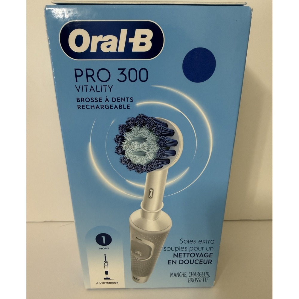 Oral-B Pro 300 Vitality Electric Toothbrush Rechargeable Oscillating Timer White